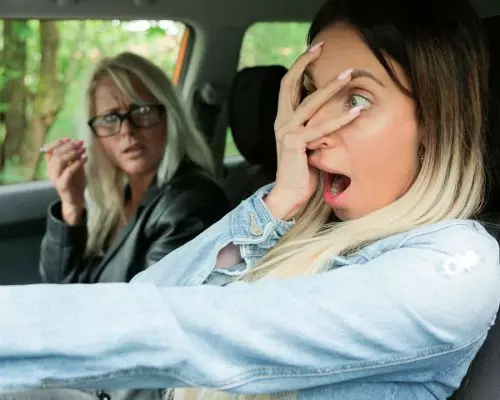 Learner licks wet pussy for license