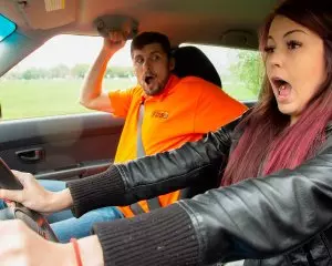 Instructor licks cute learners ass