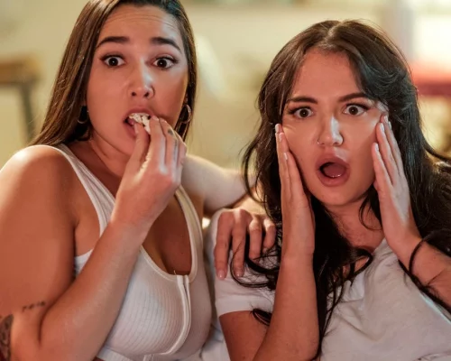 Lesbian Step Sisters 9 Scene 3 - Movie Night