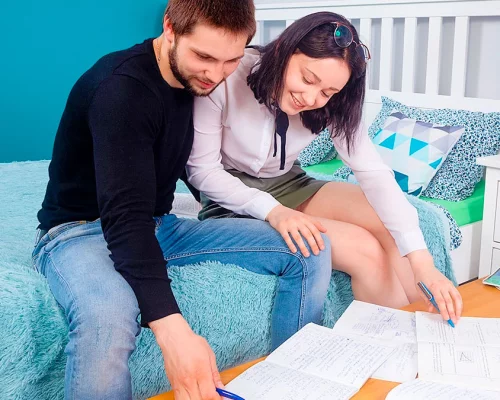 Friends cum on their assignments