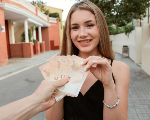 Russian babe in a short black dress