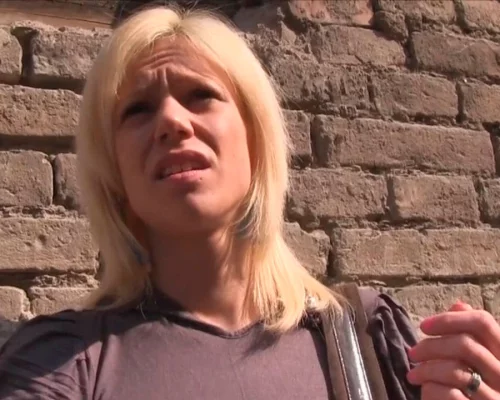 Blonde fucks a stranger in underground car park