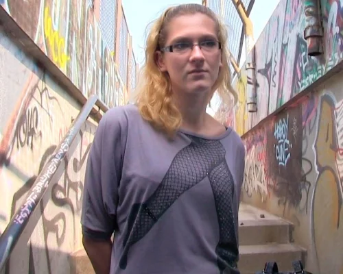 Stranger Offers Nerdy Blonde A Modeling Job If She Fucks Him Outdoors