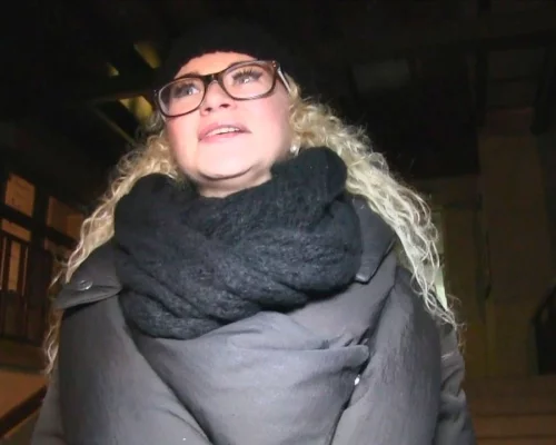 Nervous Blonde Nerd Loves To Fuck Strangers In Public