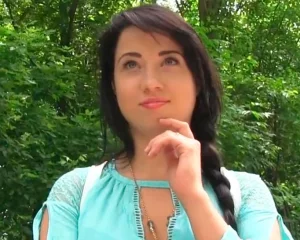 Sexy black haired russian fucked in the woods
