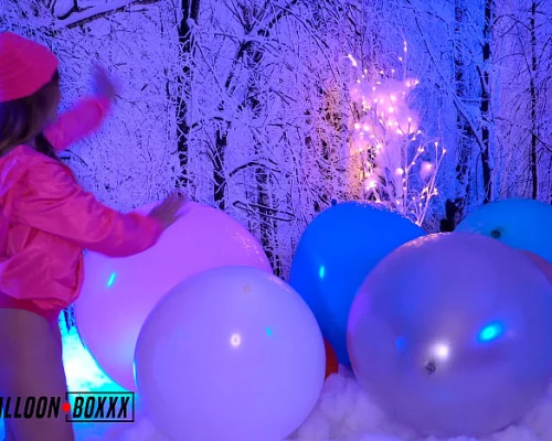 Snow Bunny Kenzie Loves Balloons