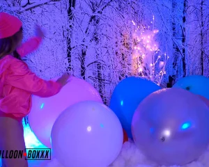 Snow Bunny Kenzie Loves Balloons