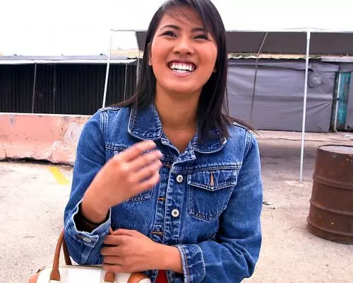 Asian sensation with nice tits rides the BangBus