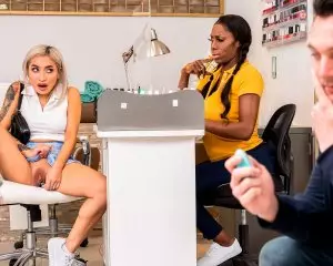 Sneaky Vibrator Leads To Salon Sex